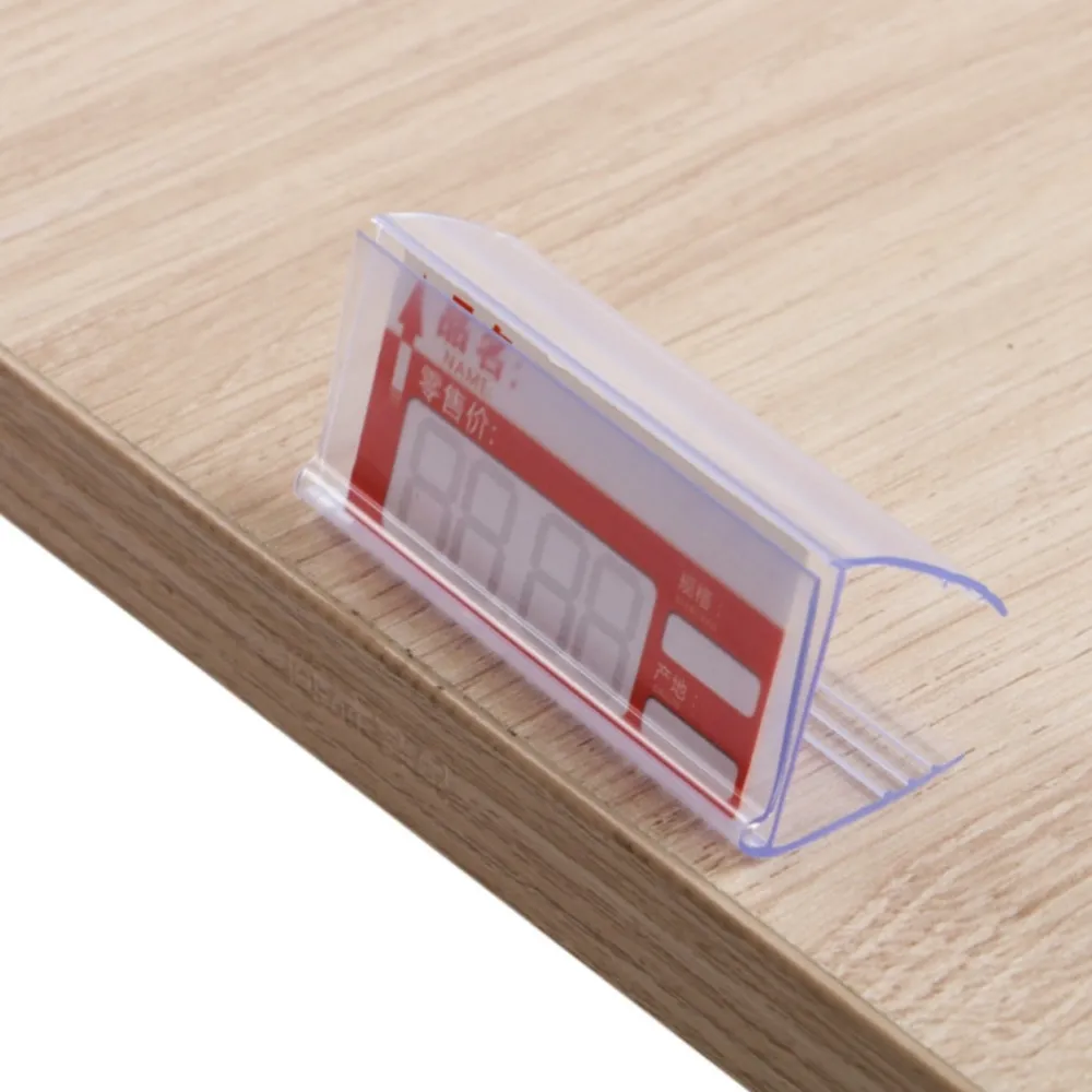 Libraries Schools Stores Other Places Wooden Shelves Labeled Clear Plastic Label Holder Clip on Shelves Sign Display Holder