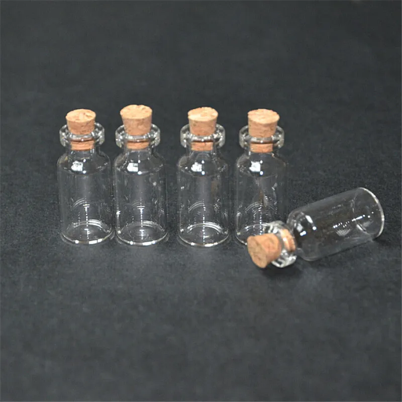 small glass jars with cork Mini empty glass bottles Wood lid glass vial1