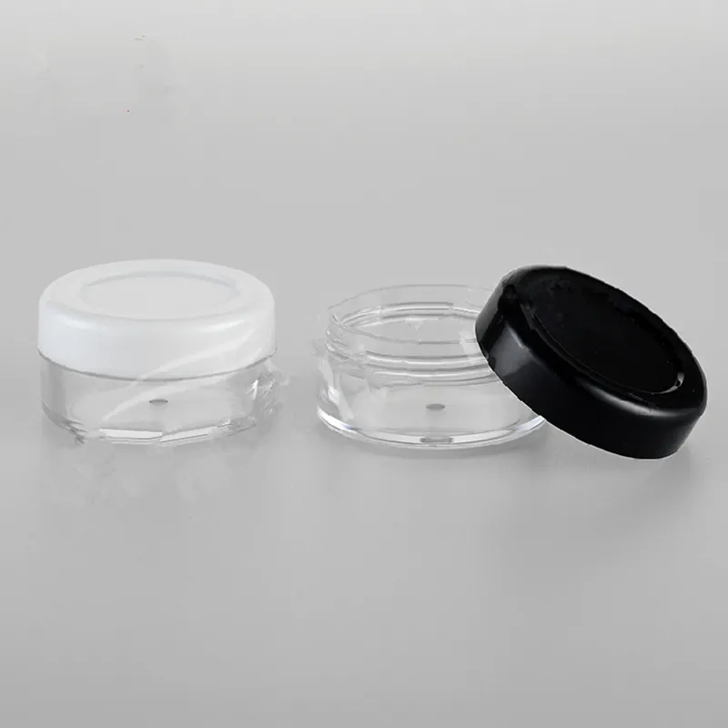 10G Kleine lege Clear Plastic Cosmetic Jar Sample Display Container Verpakking, Ronde Pot Schroefdop Deksel, Mini PS Tin