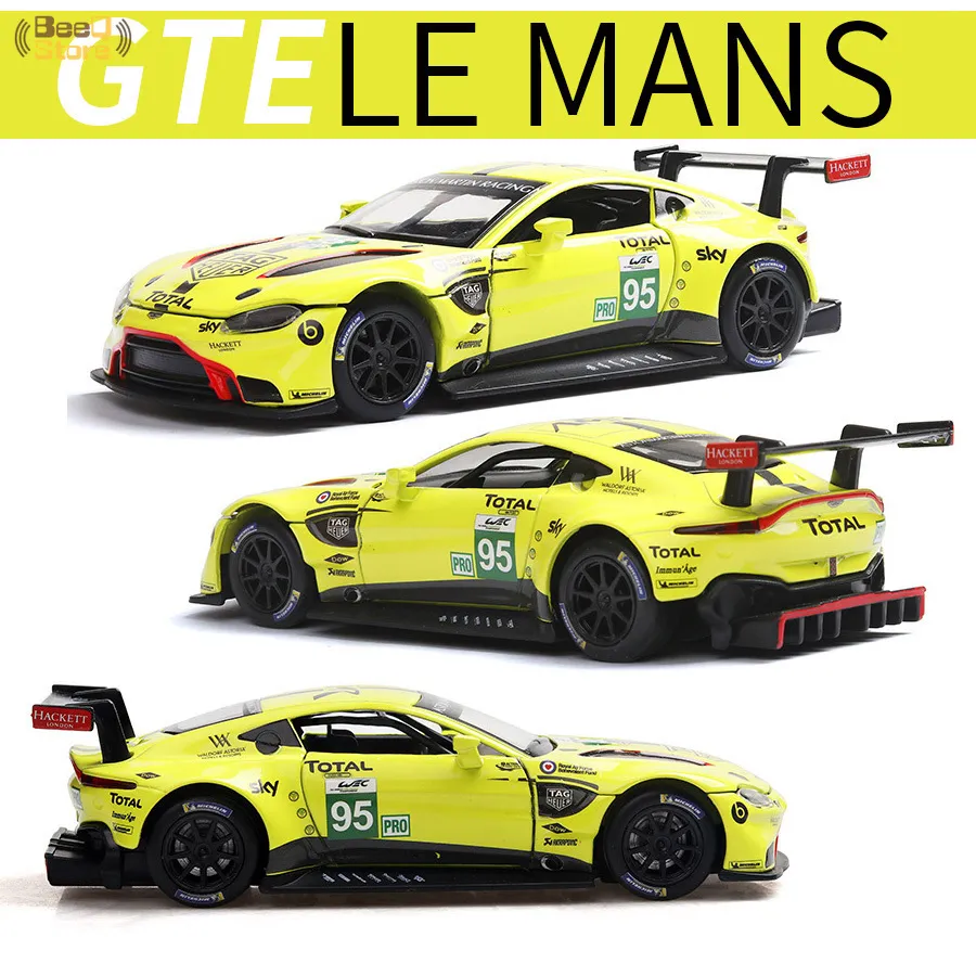 1:32 сплав автомобилей автомобилей модель автомобиля Aston Martin Vantage GTE Le Mans Diecast металлическая игрушка модель вытягивает звук света гоночный автомобиль LJ200930