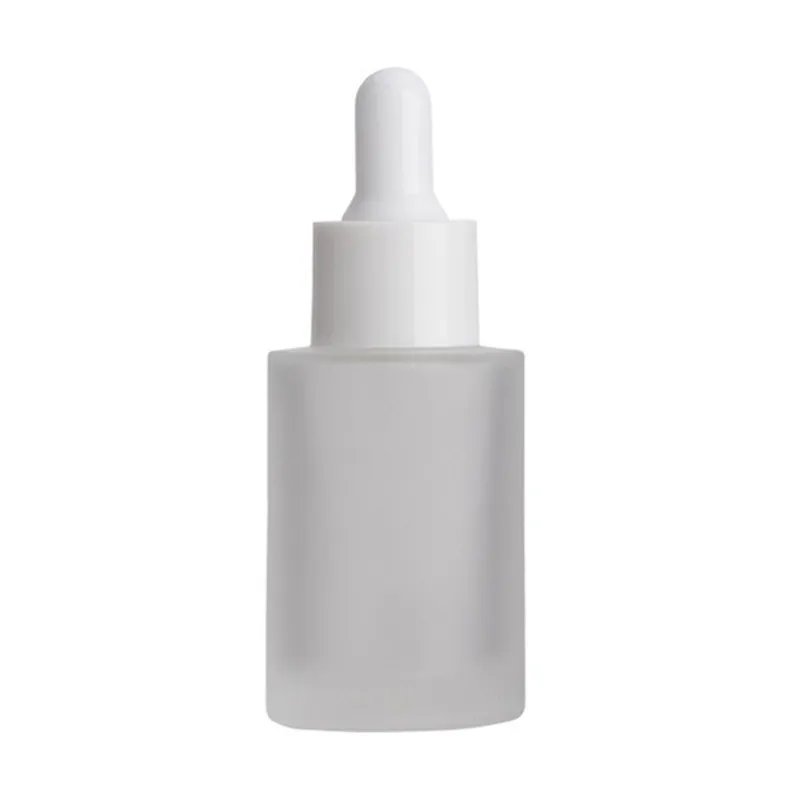 30ML Glass  Oil Perfume Bottles Liquid Reagent Pipette Dropper Flat Shoulder Cylindrical Bottle