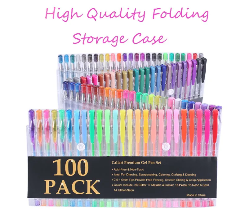 Colorful Pen Set Colorful Pens Glitter Gel Pen Set For Adult Coloring, Journals, Drawing ...