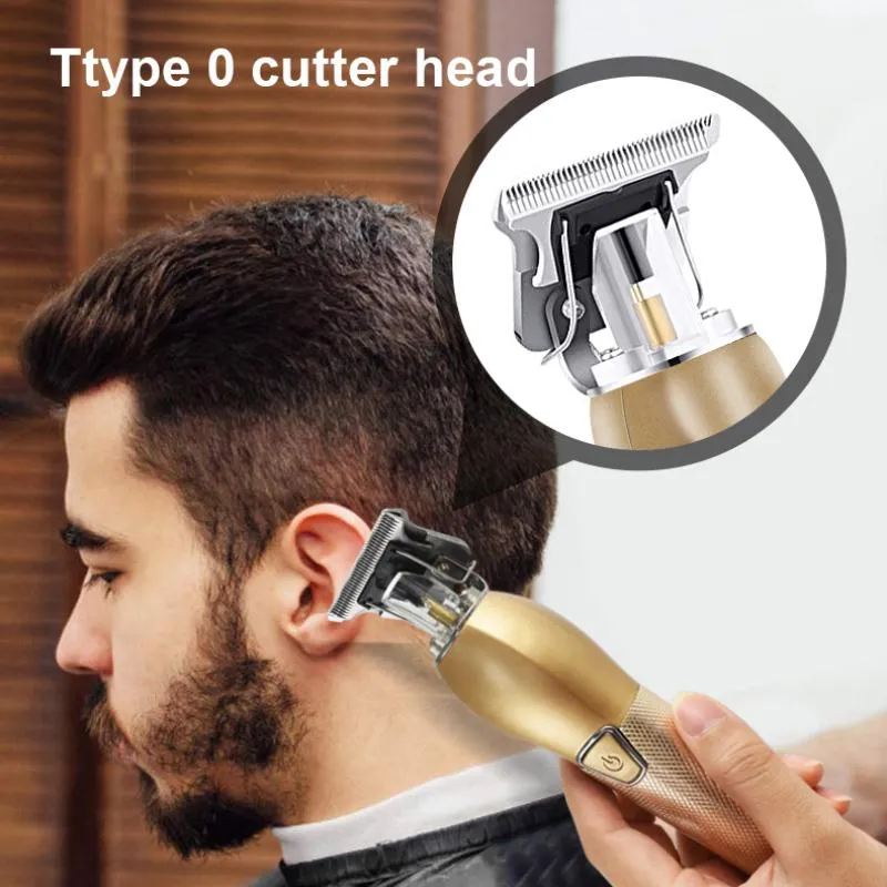 Professionella hårklippare Barber Haircut Cutter laddningsbar Razor Trimmer Justerbar trådlös kantmetall för MEN2405