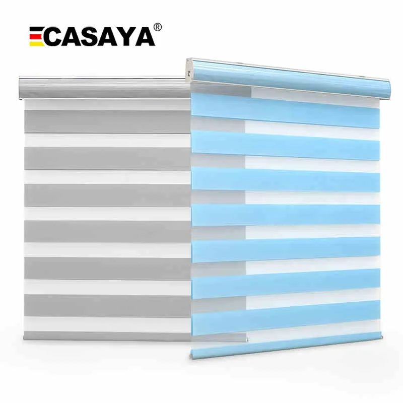 Free shipping double layer zebra blinds fabric inserted dust cover day and night roller blinds for customized size T200718