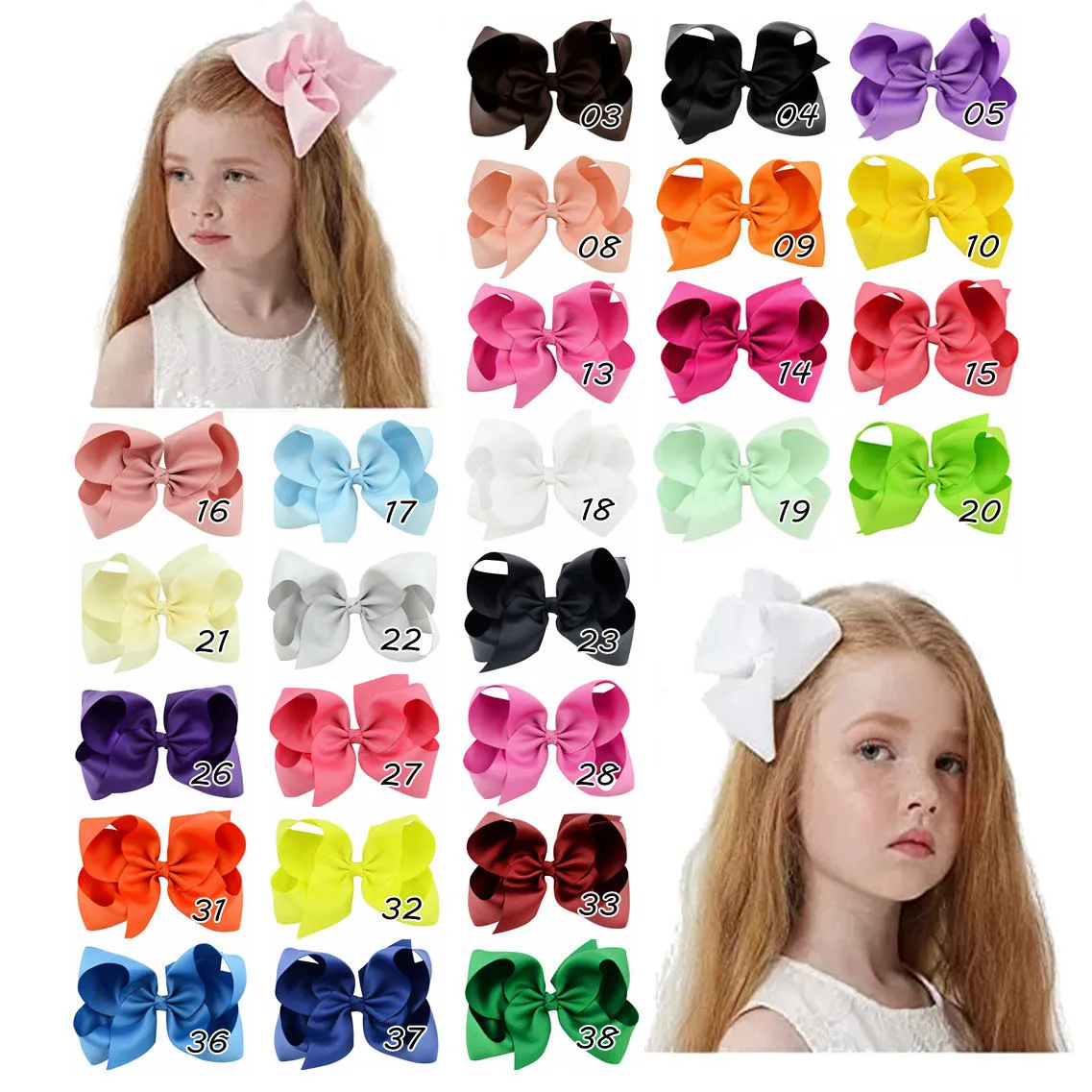 10% de réduction 48 pcs/lot, 5 "pouces, bébé fille fait à la main grand ruban pince à cheveux pince crocodile accessoires, accessoires de cheveux pince à cheveux pour enfants