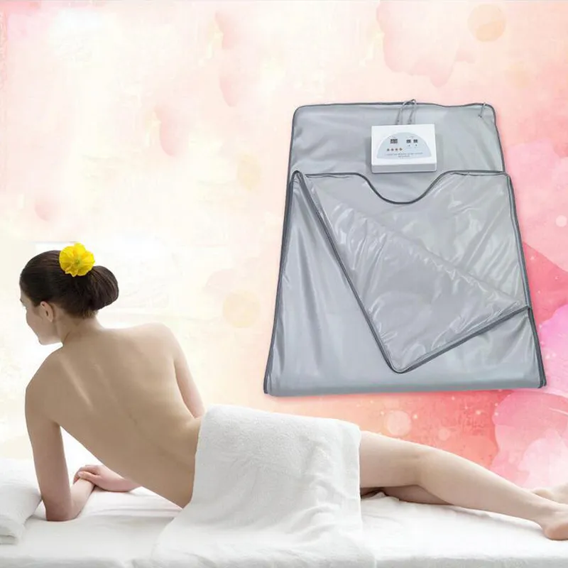 Modell 2 Zone Tanne Fern Infrarot Körper Abnehmen Sauna Decke Heiztherapie Slim Bag Spa Detox Maschine