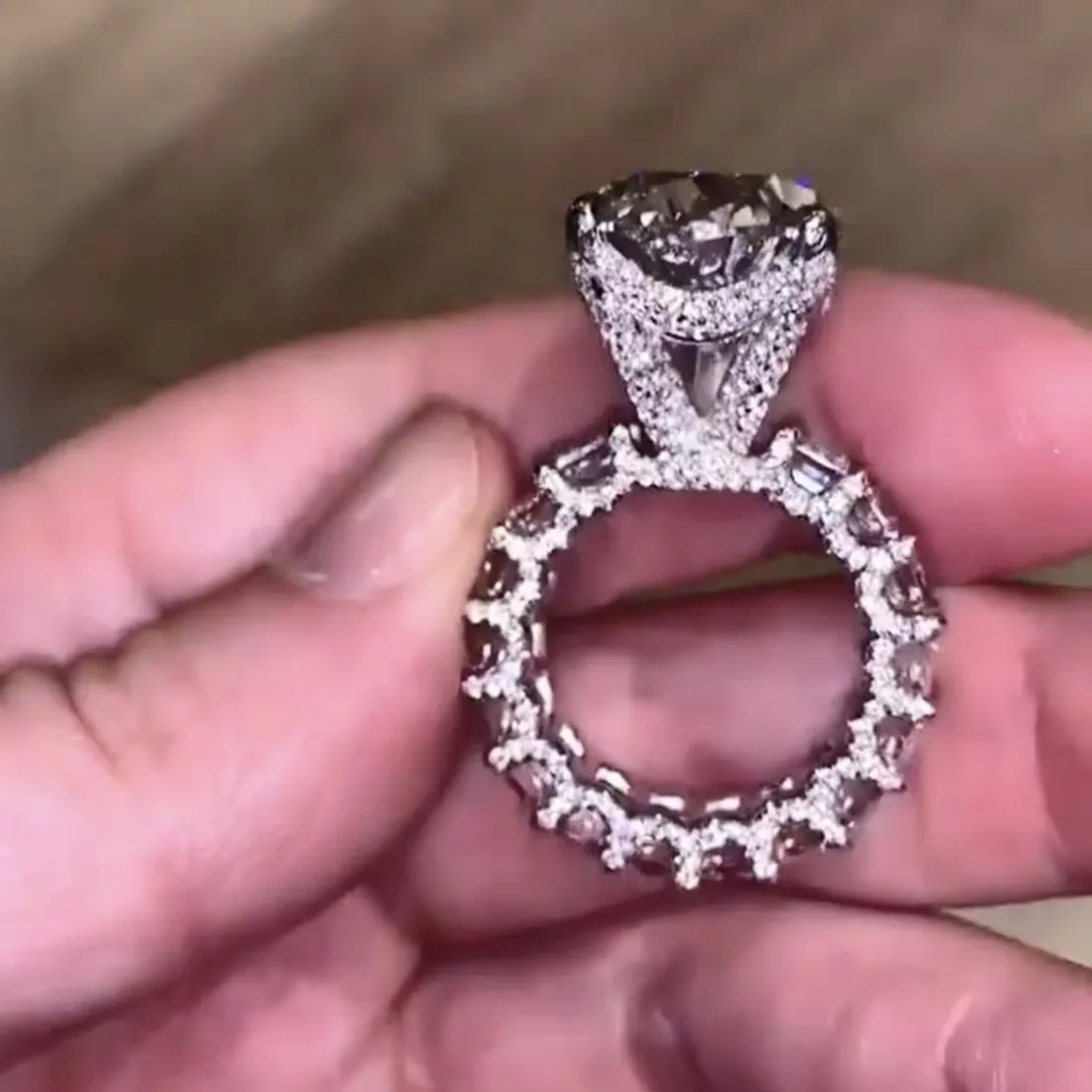 Anelli di fidanzamento da sposa in argento sterling 925 con anello di diamanti simulati a goccia di lusso per le donne Gioielli con pietre preziose Quattro stili