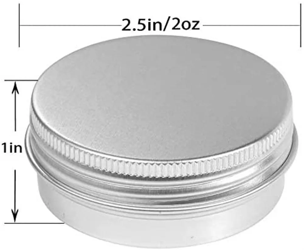 Wholesale Storage Boxes Bins Aluminum Round Cans with Lid, 2 Oz Metal Tins Food Candle Containers Screw Tops for Crafts, Storage, DIY Silver KD