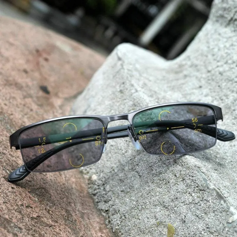 Sonnenbrille hochwertiger ultra-licht intelligenter pochromer progressiver Multi-Fokus-weit und in der Nähe von Dual-Lesebrillen Unisex FML1