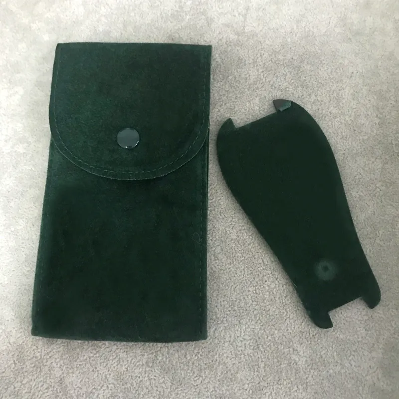 الأخضر ووتش واقية الجيب السلس الفانيلا الحقيبة رجل إمرأة ساعة اليد واقية حالة الساعات جيوب هدية حقيبة التخزين الأخضر