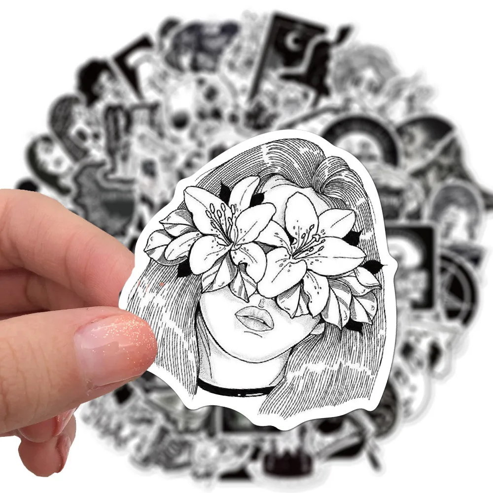 50pcs Goth Stickers For Kids Teens, Waterproof Vinyl Brunei
