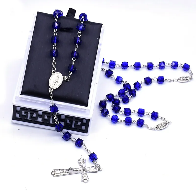 White Plastic Rosary Necklace - Luminous Catholic Prayer Beads For Women & Men
