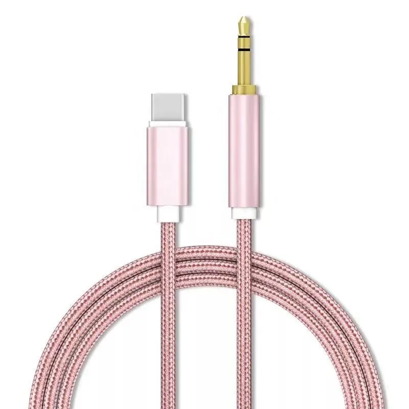 USB C to 3.5mm Aux Cord for Car with Charging 4FT, 2-in-1 USB