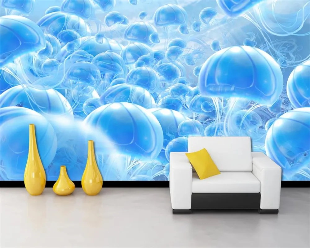 Fantasia azul 3d papel de parede fantasia mundo subaquático azuis maciças tv sofá fundo parede superior 3d papel de parede