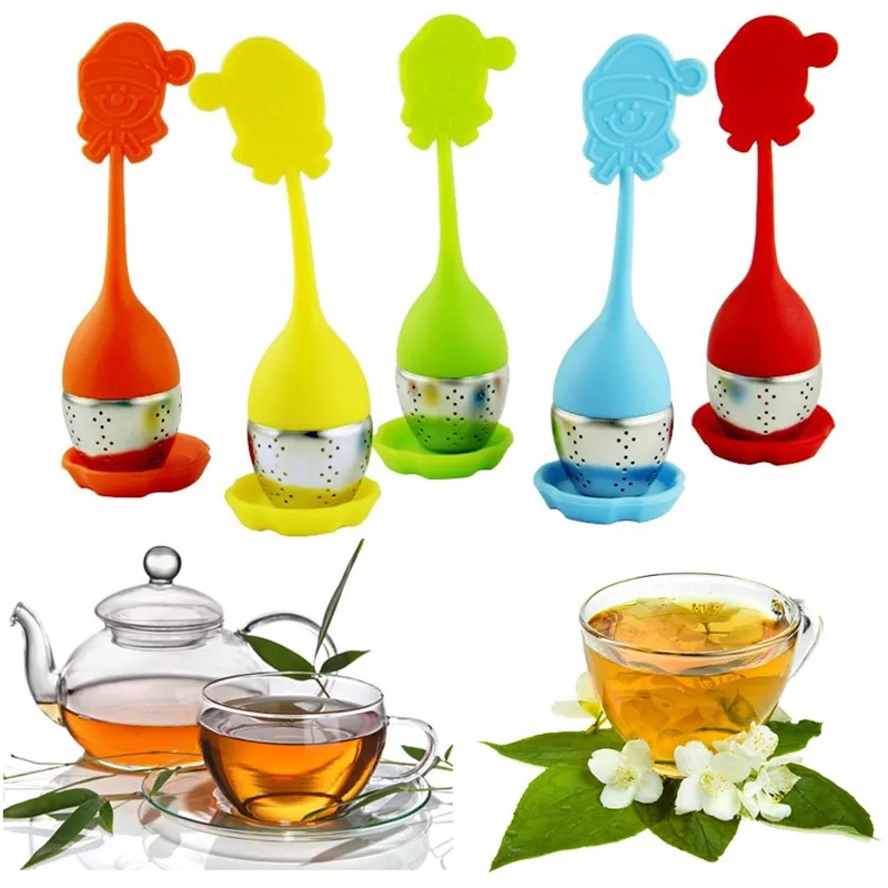 Silicone tea infuser with stainless steel leaf shape, 101-200 ml ...