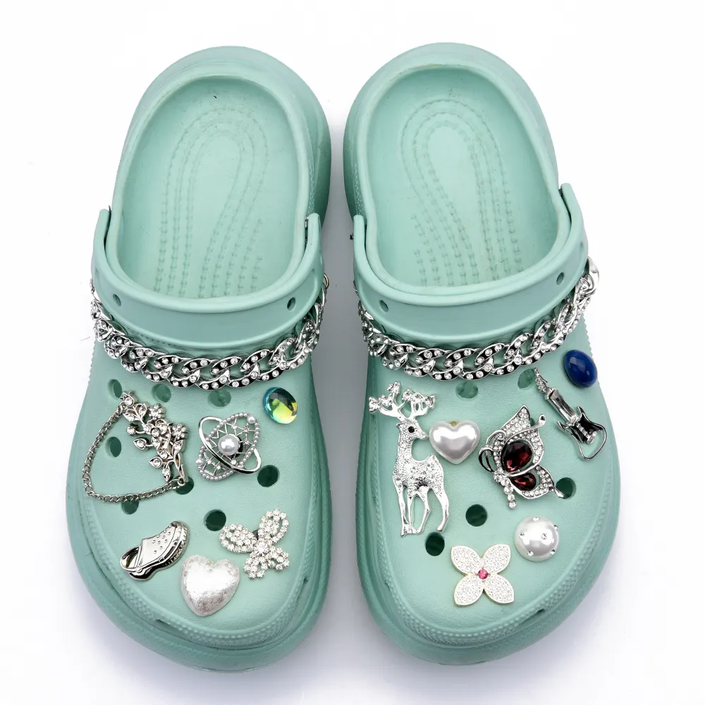 Metal Croc Shoe Charms High Quality Animal Shoes Decorations With Pearl  Leaf And Flower Gems Hot Selling Girl Accessories From Sdshoes, $0.56