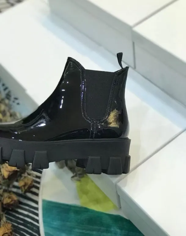 Boot Luxury Shoes Wholesale Black And White Flat Platform Lace Up