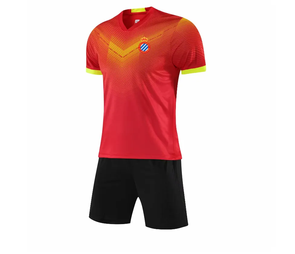 RCD Espanyol Sportswear Kids TrackSuits Rekrut koszulka dla dorosłych garnitur z krótkim rękawem