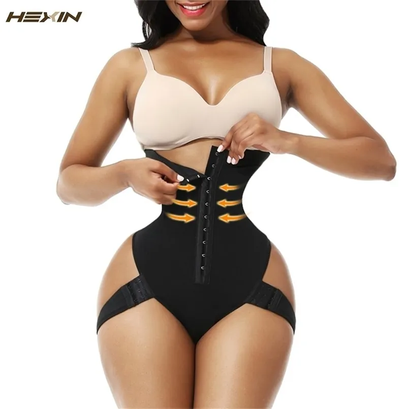 HEXIN 엉덩이 리프터 제어 팬티 팬티 부티 리프트 원활한 Shapewear 슬리밍 당기는 속옷 하이 웨이스트 바디 셰이퍼 fajas 201223