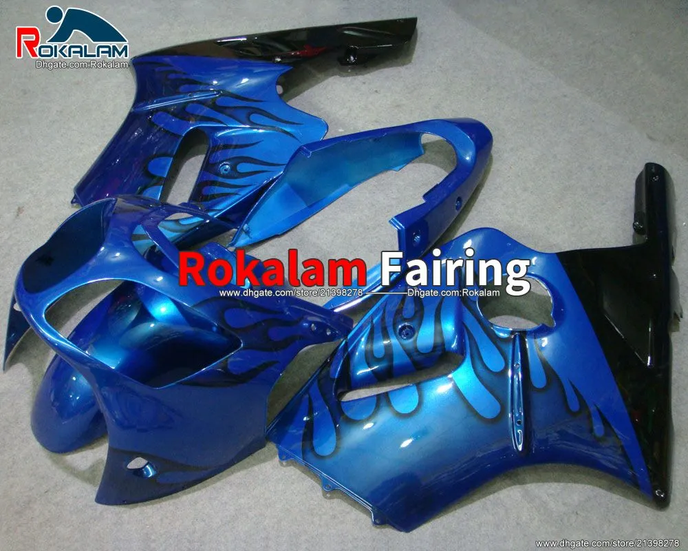 Fairings for Kawasaki Ninja ZX12R 2000 2001 ZX 12R 00 01 ZX-12R Blue Black Motorcycle Bodywork Fairing Kit (formsprutning)