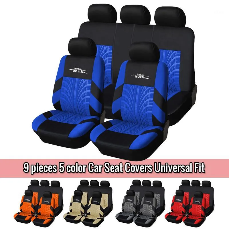 Autoyouth Automobile SEAT COVERS Universal Fit Seat Cover Polyester Fabric Car Protectors Bil Styling Inredning Tillbehör1