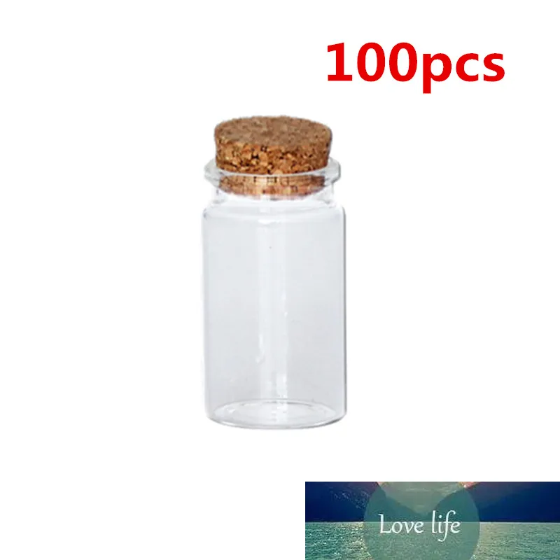 100pcs 6ML 22*35mm Mini Glass Jar Bead Containers Wishing Bottles Vials With Cork Stopper Clear Glass Jars And Lids