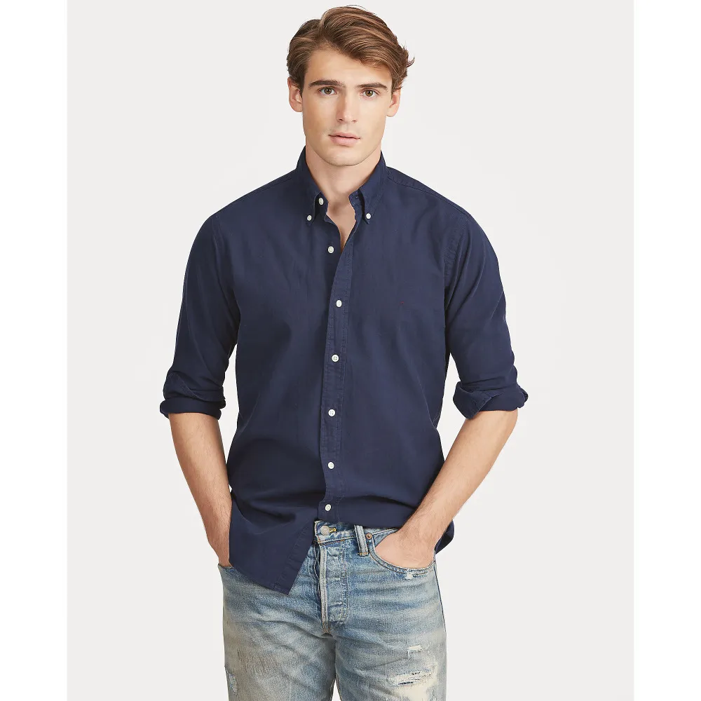 ralph lauren Top Designer Menseurs à manches longues à manches longues Solid Solid Hommes Marque RL Polos Chemises Mode Oxford Social Shirts Nouvelle arrivée