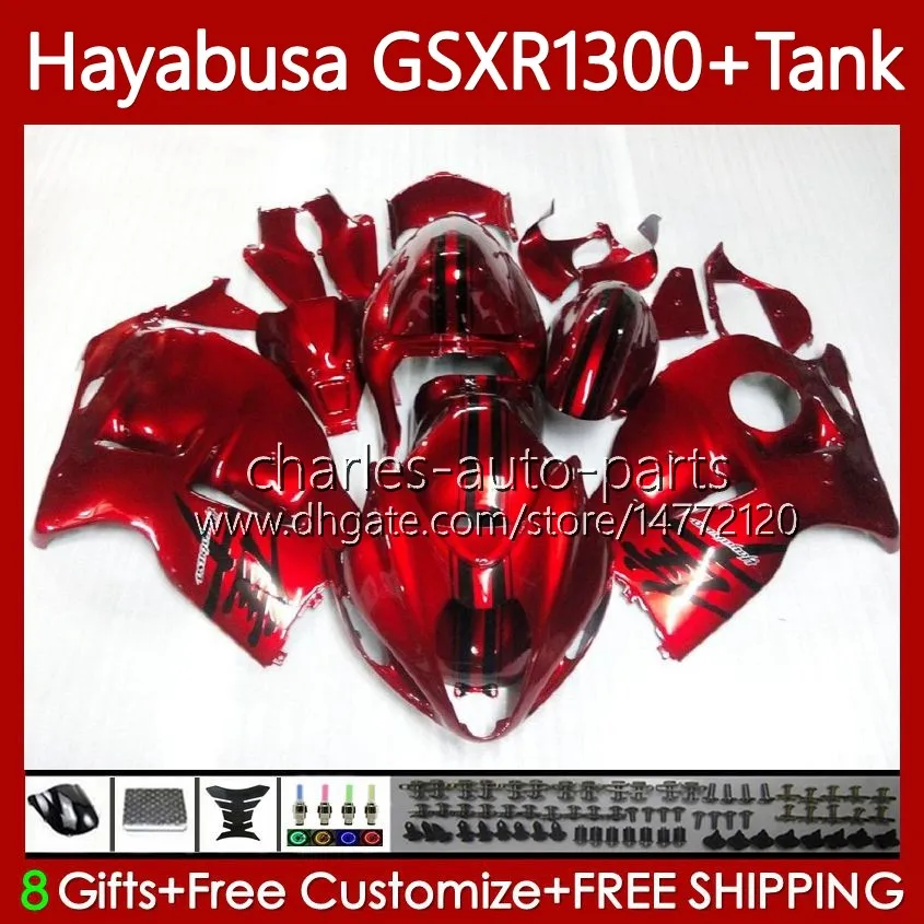 1300CC Hayabusa Pour SUZUKI GSX-R1300 GSXR-1300 GSXR 1300 CC 74No.21 GSXR1300 1996 1997 1998 1999 2000 2001 GSX R1300 2002 2003 2004 2005 2006 2007 Carénage Bouillon rouge bonbon