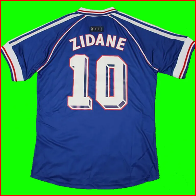 1998 Retro Vintage Soccer Jersey Zidane 10 Henry 12 ashiforms Maillot de Foot Maillots Football Derts de la Equipe 22aag