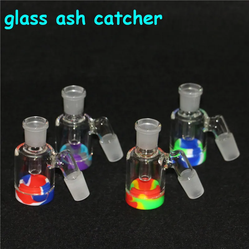 Narguilés Verre Ash Catcher 14mm 18mm 4.5 Pouces Mini Bong Catchers Épais Pyrex Clair Bubbler Ashcatcher Silicone Nectar Silicone Pot