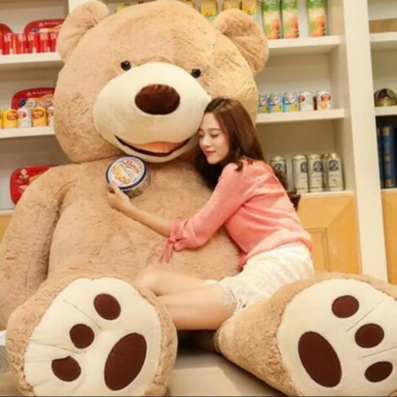 1 adet 100-260 cm Ayı Cilt Satış Oyuncak Büyük Boy Amerikan Dev Teddy Bear Coat Fabrika Fiyat Doğum Günü Sevgililer Günü Hediyeleri Kız Oyuncaklar Için