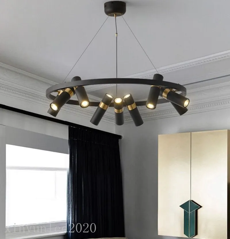 Lustre de sala de estar estilo industrial americano lustre simples holofote moderno decoração criativa luz lâmpadas de reunião de escritório nórdico