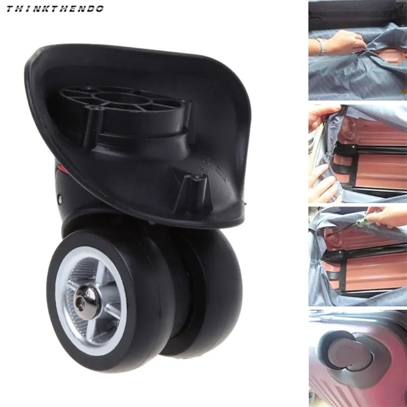 ThinkThendo 2 st Väska Bagage Tillbehör Universal 360 Examens Swivel Wheels Trolley Hjul Högkvalitativ 220228