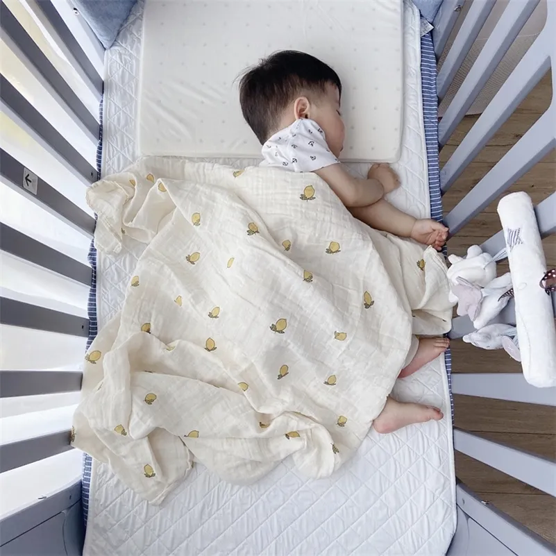 Bebê recém-nascido cobertor fruta bebê embalando cobertores muslin bebê swaddle envoltório macio orgânico crianças criança criança cama de cama cobertores 201111