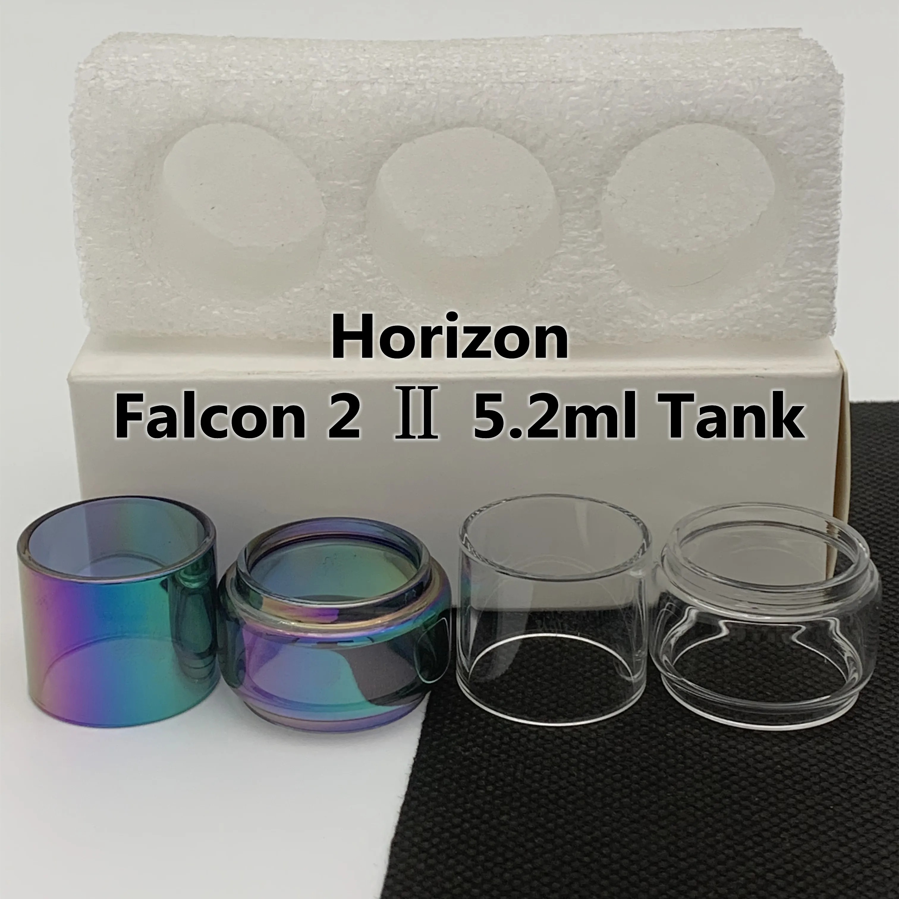 Horizon Falcon 2 5.2mlタンクバッグ通常3.4ml電球チューブクリアレインボー交換用ガラスチューブバブルファットボーイ3pcs/box小売パッケージ