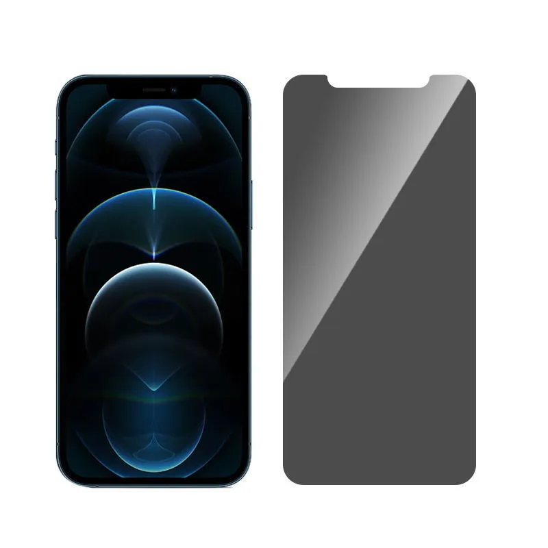 Verre trempé de confidentialité à couverture complète pour iPhone 12 Mini 11 Pro Max XR XS 7 8 Plus Protecteur d'écran avec emballage en papier