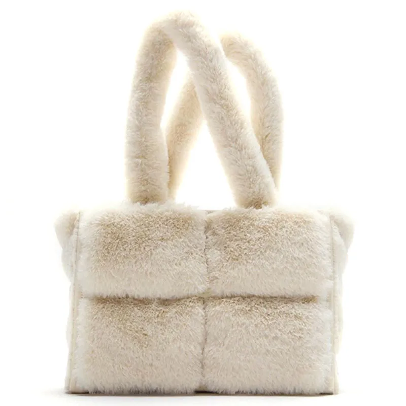 Female package 2020 new winter maomao tote bags yellowish fur effect large capacity one shoulder bag shopping bag