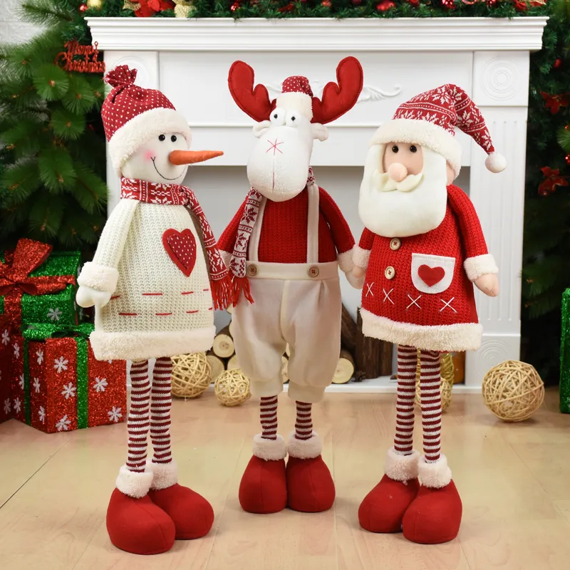 Père Noël bonhomme de neige elfe ornements de Noël poupée sans visage 2021 poupée en peluche faveur fête décoration pour la maison nouvel an 201128