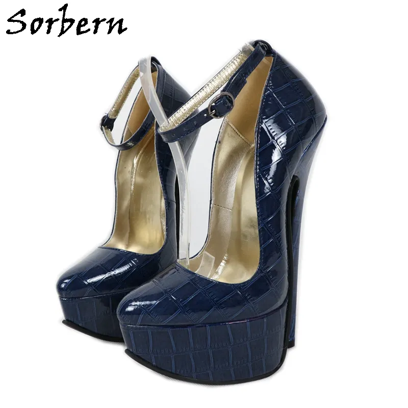 Sorbern personnalisé Crocodile 20Cm chaussures à talons hauts Sexy dame talons bout pointu Crossdressing chaussures pompe plate-forme talon Multi couleurs