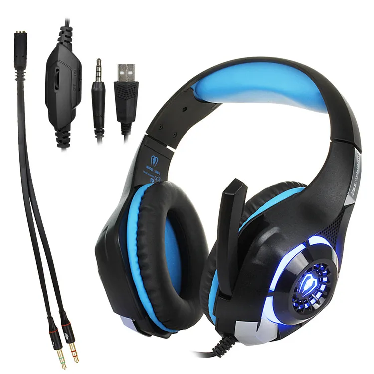 Beexcellent GM-1 Esport Gaming Headset Stereo Bass Kopfhörer Kopfhörer Over Ear 3,5 mm mit Mikrofon LED-Licht Rauschunterdrückung