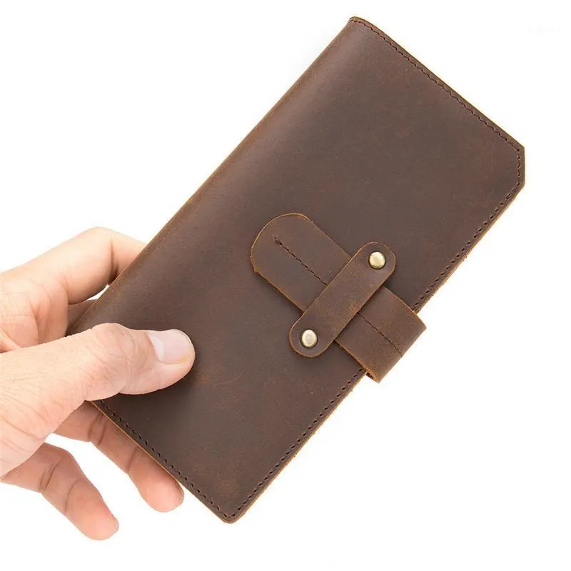 Кошельки Man Long Wallet Cowhide Мужчины сцепляются на подлинные кожа