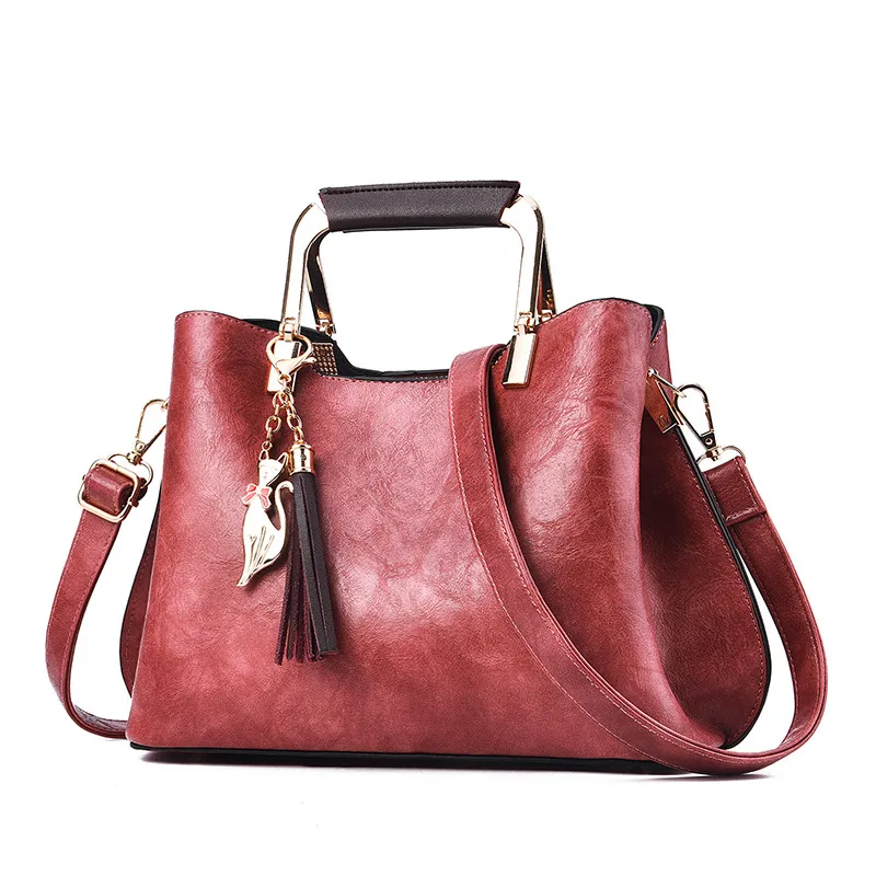 HBP Handbag Purse ShoppingBag PU Leather Women Tote Bag Handbags Large Capacity ShoulderBags Purses Bags WineRed Color