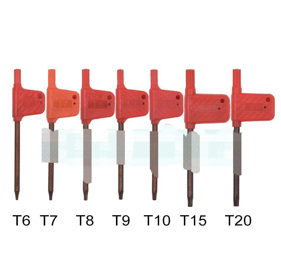 Screwdrivers Hand Home Garden Drop Delivery 2021 T6 T7 T8 T9 T10 T15 T20 Torx Screwdriver Spanner Key Small Red Flag Screw Drivers Tools 200P