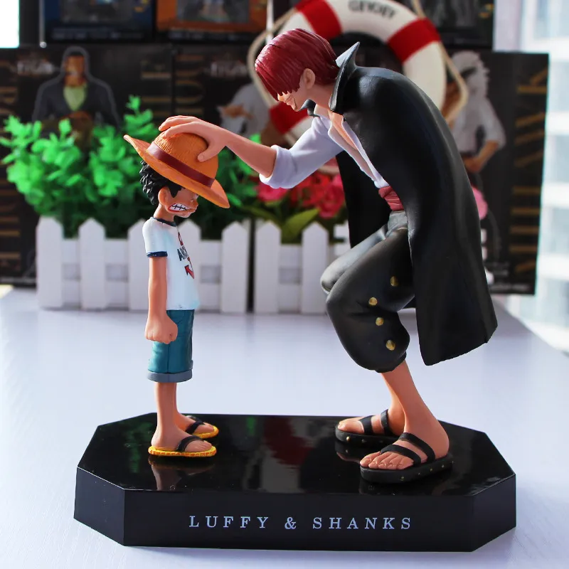 15 cm Anime One Piece Dört İmparatorlar Shanks Hasır Şapka Luffy PVC Action Figure Gidiş Neşeli Bebek Koleksiyon Model Oyuncak Heykelcik Q1123