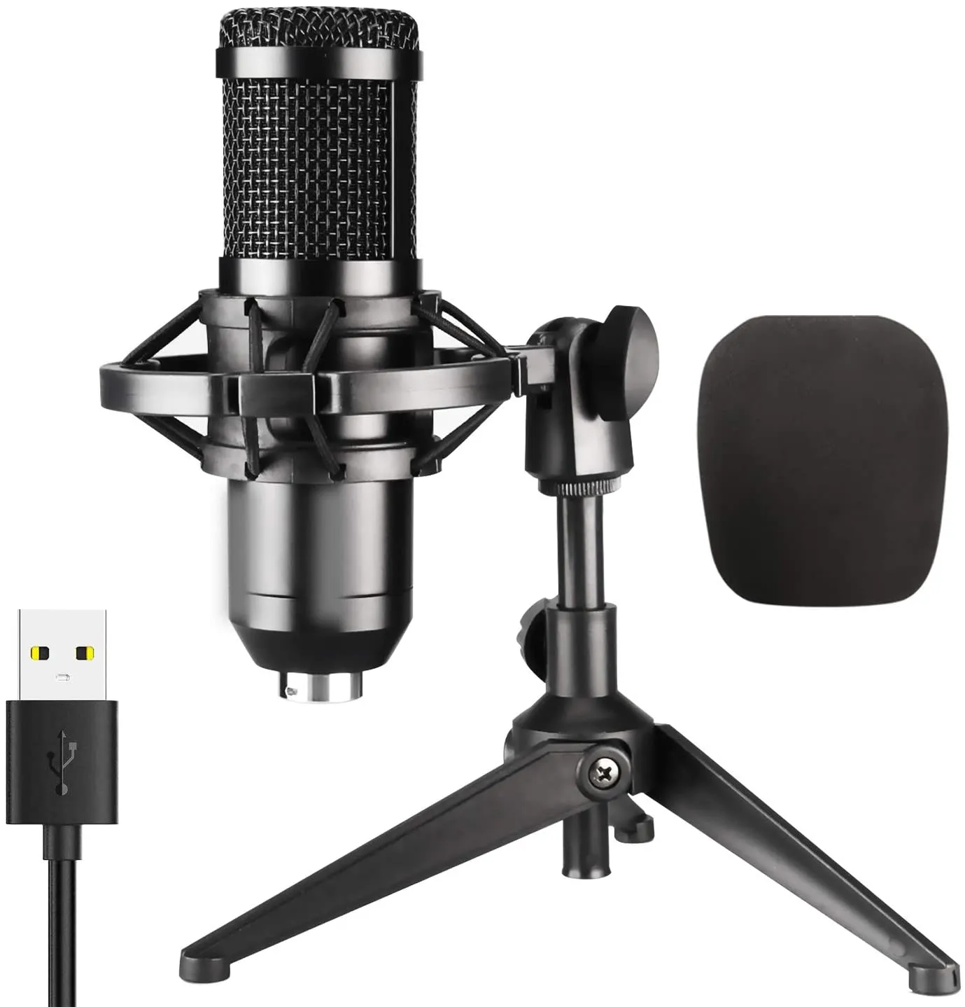 USB Microphone,Condenser Recording Microphone For PC Computer Desktop