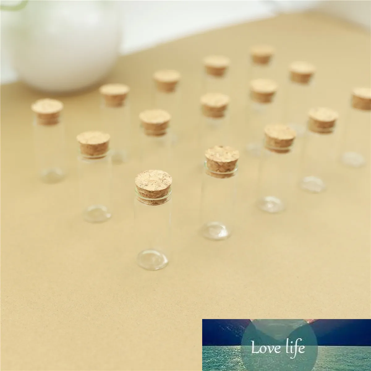 50pcs/lot Mini Glass Bottle 22*70mm 15ml Test Tube Cork Stopper Spice Bottles Container Small DIY Jars Vials Tiny Bottles glass