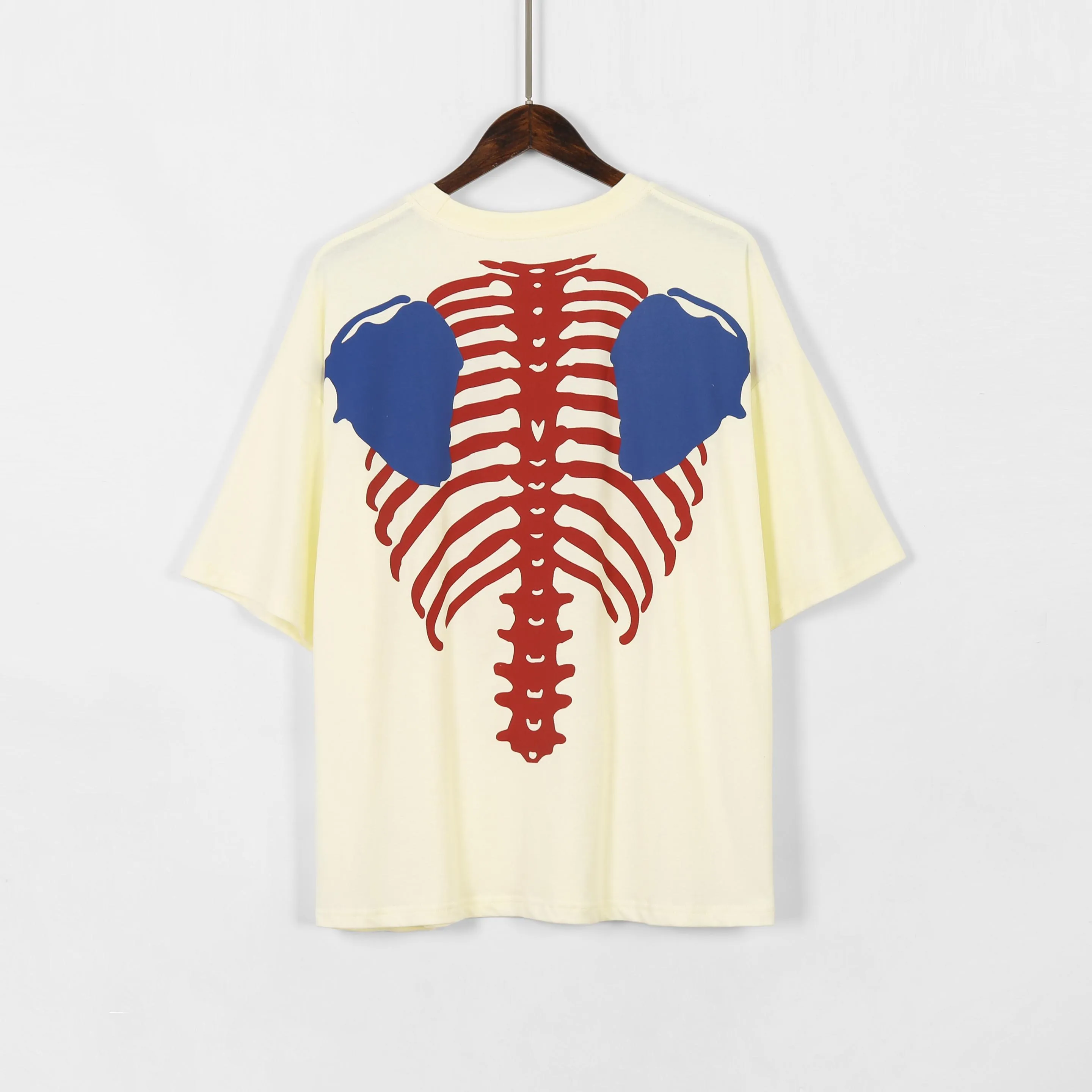 20ss KAPITAL T-shirt Oversize skeleton print kapital top tees Herr Dam streetwear Hip hop knaye west KAPITAL T-shirt X1214