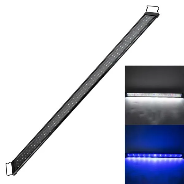 24W 156LED مصباح المياه الطيف الكامل 47.2inch أسود الولايات المتحدة أضواء الحوض القياسية (مناسبة ل 47.2-55.1inch الطويلة الحوض)