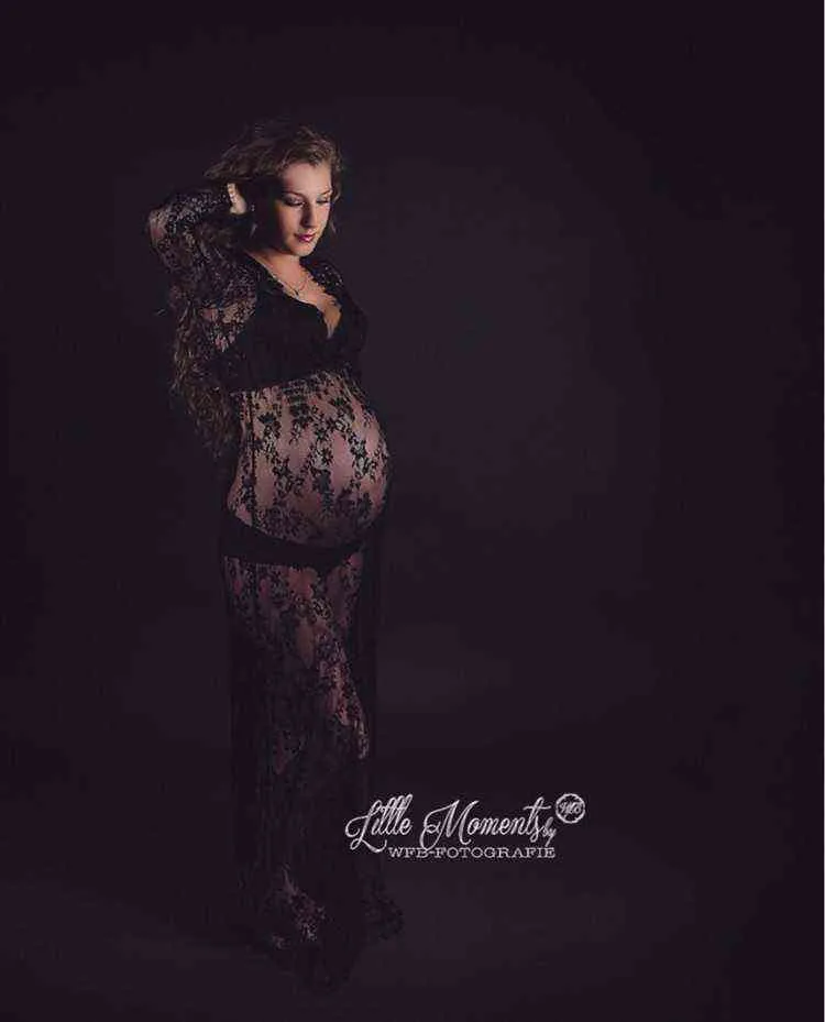 SexeMara Lace Maternity Gown For Photography Props And Pregnancy