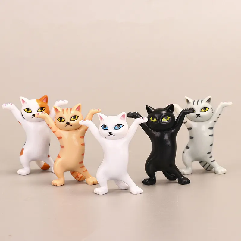 5pcs / lot Hot Figuras Venda de Ação Dolls bonito do gato Animais Modelo Toy dos desenhos animados de turismo presentes Brinquedos de Natal para Crianças